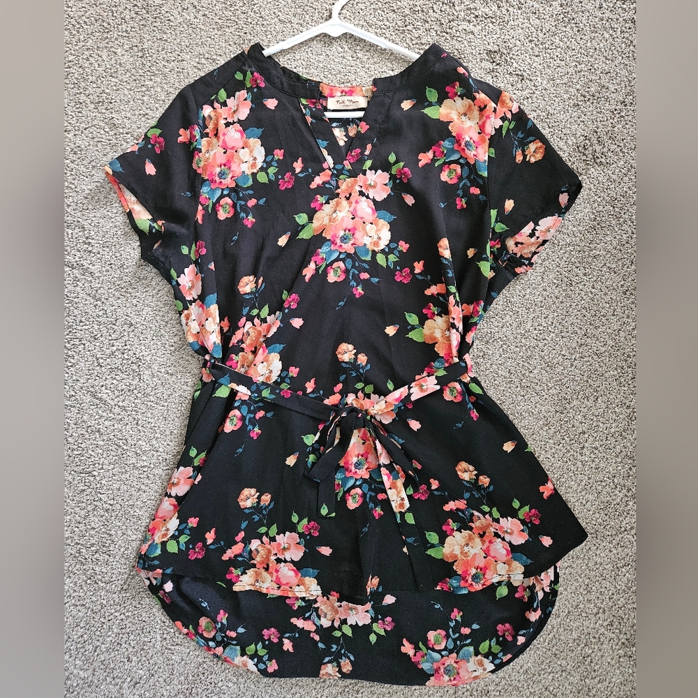 Floral Black Women's Maternity Top